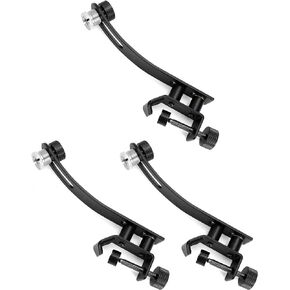 QWORK Drum Microphone Shockproof Clip, Metal Construction, Adjustable C-Clamp Rim Mount for 6"-18" Drums, 3 Pcs