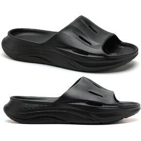 Cloud Slides For Men Slip On Black Platform Slide Sandals House Pillow Slippers Shower Indoor And Outdoor Summer Thick Sole
