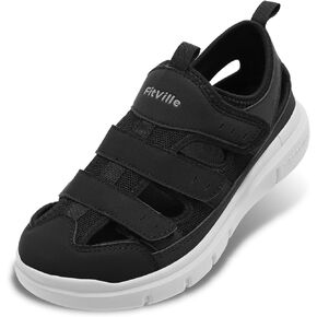 FitVille Diabetic Sandals for Men Extra Wide Width with Fully Adjustable Straps Plantar Fasciitis Sandals for Men with Arch Support Comfortable Mens Extra Wide Sandals Lightweight Mens Closed Toe Sandals