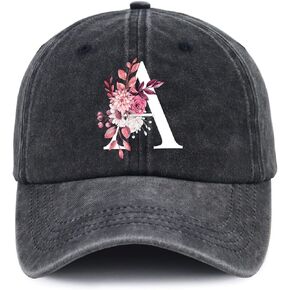 Classic Alphabet A-Z Hats for Women, Adjust Cotton Cute Letter Baseball Cap