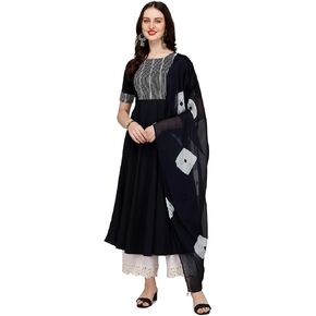 Women's Poly Crepe Kurta with Dupatta