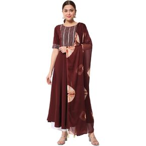 Women's Poly Crepe Kurta with Dupatta