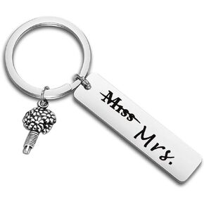 LQRI Bride Gift Miss to Mrs. Keychain Wedding Jewelry Bride to Be Gift Bridal Shower Gift