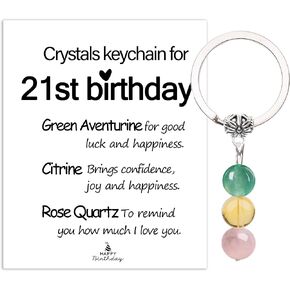 Crystal Keychain Gift for 21st birthday with Cards, 21 Year Old Birthday Gifts For Women, for Best Friends Female Daughter Sister Girlfriend Coworker Bestie Women Birthday Unique