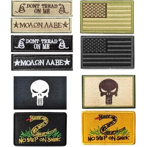 10 Pieces USA Flag Patch US American Flag Military Morale Patches Set for Caps,Bags,Backpacks,Tactical Vest, Uniforms (Grey+Black+Yellow)