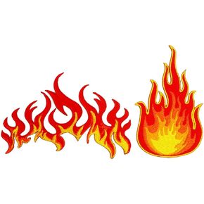 Flames Fire Biker Motorcycle Racing Hot Fireball Tattoo Heavy Metal Car Applique Embroidered Iron On Patch