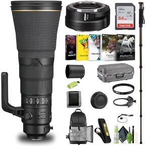 Nikon AF-S NIKKOR 600mm f/4E FL ED VR Lens (20054) + FTZ II Adapter + 64GB Memory Card + Backpack + Monopod + Card Reader + Corel Photo Software + Flex Tripod + Memory Wallet + Cap Keeper + More