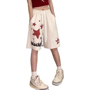 Women's Y2K Baggy Shorts Star Aesthetic High Waist Wide Leg Athletic Pants Vintage Fashion Summer Streetwear.