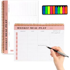 JULMELON 2024 Planner, A4 Pink Coil Weekly January to December 2024,11 Inches X 8.2 Inches 2024 Weekly Planner Spiral Bound,Monthly Planner 2024 for Daily Weekly Plan