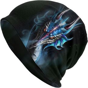 Yellow Dragon Black Slouchy Beanie Hat for Men/Women Hip-Hop Soft Lightweight Running Headwear Cap Baggy Skull Sleep Scarf Thin Knit Hat