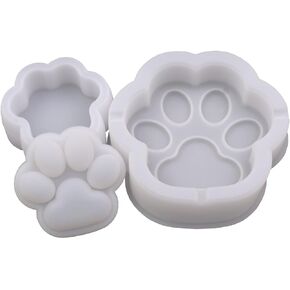 2 Set Cat Paw Epoxy Mold, Cat Paw Shape Ashtray Mold & Trinket Box Mold with Lid, DIY Resin Casting Silicone Mould Kit