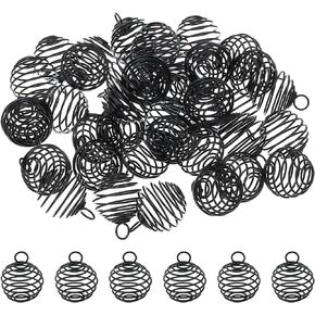PATIKIL Spiral Bead Cages Pendant, Stainless Steel Spring Stone Holder Necklace Cage Pendants for Jewelry Making DIY Crafting
