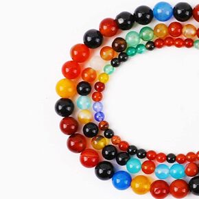 97PCS Natural Purple Agate Amethyst Beads for Jewelry Making, Gemstone Round Loose Stone Beads for Bracelets Necklace Earring Making (Mixed Size 4mm,6mm,8mm)