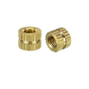 uxcell Knurled Insert Nuts - 80Pcs M3 x 3mm Length x 5mm OD Female Thread Brass Threaded Insert Embedment Nut for 3D Printer