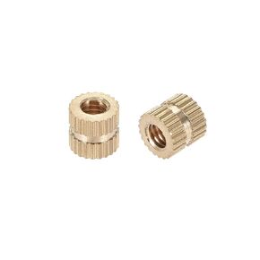 uxcell Knurled Insert Nuts, M4 x 6mm(L) x 6mm(OD) Female Thread Brass Embedment Assortment Kit, 100 Pcs