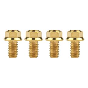 Titanium Ti Flange M6 10 15 20 25 30 35 40 45 50 55 60 65 70 75 80 90 100mm Bolt Screw for Motorcycle Modified Pack fo 4 (M6x55mm, Normal Titanium)