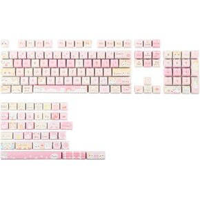 KiiBoom Purrfect Paws Keycaps Set, Dye-Sublimation PBT, Mao Profile, 143 Keys Custom Keycaps for ANSI Layout, MX Switches Mechanical Gaming Keyboard