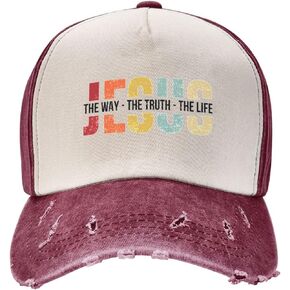Bible Verse Christian Worship Mens Hat Jesus The Way Truth Life Vintage Cap