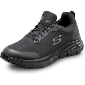 حذاء عمل Skechers Work Arch Fit Charles، للرجال، طراز رياضي سهل الارتداء، مقدمة معدنية، مقاوم للانزلاق MaxTrax، حذاء عمل