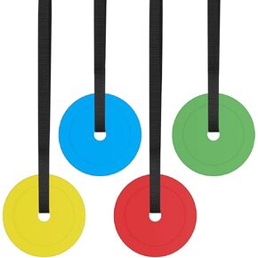 4 Pcs Agility Targets Flat Cones Hockey Targets Soccer Target with Adjustable Tapes for Reactive Improving Accuracy Speed Hockey Soccer Baseball Football Shooting Goal Sports Training