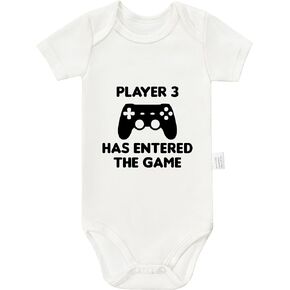 Player 3 Has Entered the Game Bodysuits, Infant Toddler Boys Girls Newborn Cotton Romper Short Sleeve Outfits 0-24 Months