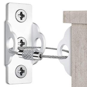 4our Kiddies Furniture Anchors for Baby Proofing, 2024 Upgraded Anti Tip Furniture Wall Anchors, Secure 500LBs Bookshelf, Dresser, Cabinet to Wall, Earthquake Straps for Child Safety(10 Pack)