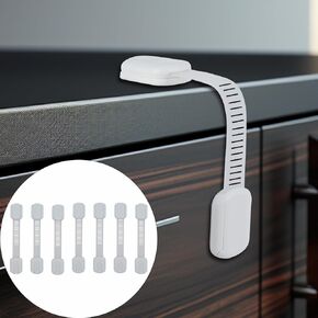 4 Pack Baby Proofing Cabinet Strap Locks - Vkania Kids Proof Kit - Child Safety Drawer Cupboard Oven Refrigerator Adhesive Locks - Adjustable Toilets Seat Fridge Latches - No Drilling