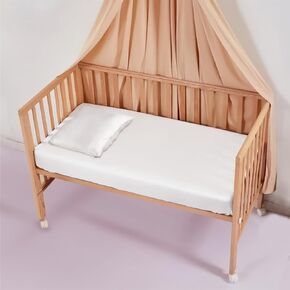 100% Pure Silk Baby Boy/Girl Crib Bedding Set, Oeko Certificated 22 Momme Mulberry Silk 3 Piece Unisex Nursery Set, Crib Duvet Cover, Crib Sheet, Crib Pillowcase Included (Champagne)