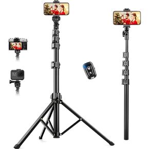 71" Tripod for iPhone & Camera, VICTIV Phone Tripod with Remote, Phone Tripod Stand for Travel, Compatible with Gopro Cameras, Cellphone Tripod Stand for Video Recording/Cooking/Vlog/Photo