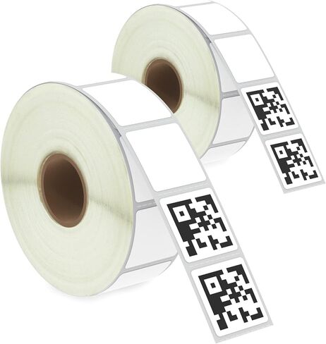 BETCKEY - 1" x 1" (25 mm x 25 mm) Square QR Code Labels Compatible with Zebra & More Label Printer,Premium Adhesive & Perforated [16 Rolls, 22080 Labels] in Saudi Arabia