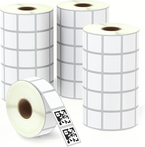 BETCKEY - 1" x 1" (25 mm x 25 mm) Square QR Code Labels Compatible with Zebra & More Label Printer,Premium Adhesive & Perforated [16 Rolls, 22080 Labels] in Saudi Arabia