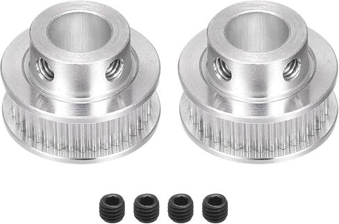 Timing Pulley Aluminium Synchronous Wheels with Screw [for 3D Printer 6mm Width Belts, CNC Machines] - 36 Teeth 10mm Bore/Silver Tone/2 Pcs in Saudi Arabia