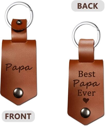 Leather Keychain-Dad Gift-Daddy Gift from Daughter Son-Personalized Present for Christmas Father's Day Birthday in Kuwait