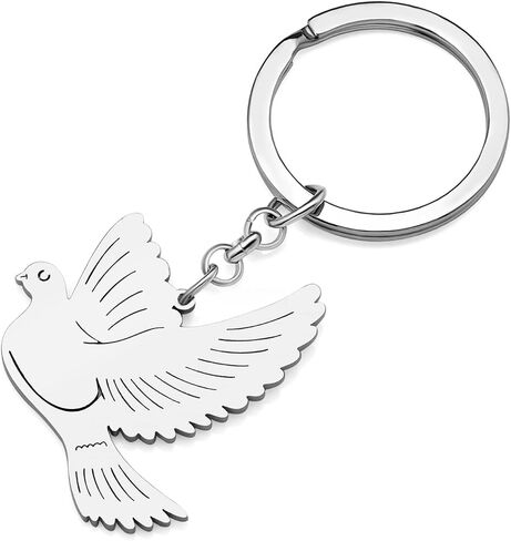 Cute Pigeon Keychain Stainless Steel Birds Decorations Car Key Handbag Keyring Gifts for Women Girls Spring Charms in Saudi Arabia