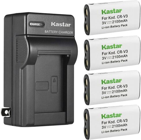 Kastar 3-Pack CR-V3 Battery and AC Wall Charger Replacement for Kodak DX6340, DX6440, CD33, Z650 Zoom, Z663 Zoom, Z700, Z710, Z740, Z885, Z1275, CR-V3, CR-V3P, CRV-3, CRV3L, CR-V3L, DLCRV3 in Saudi Arabia