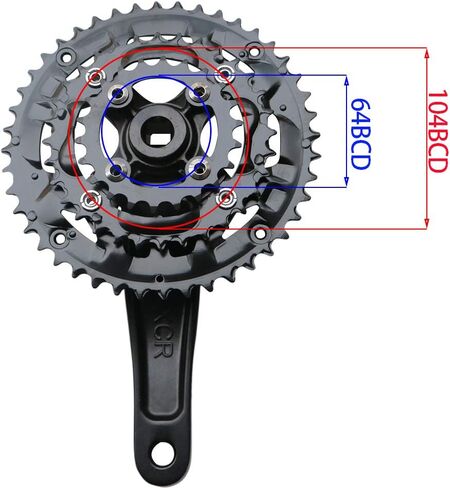 GANOPPER 9S 9speed 22 32 44T 170 مللي متر طول الساعد الدراجة الجبلية MTB سلسلة 104BCD 64BCD سهلة تعديل مجموعة كرنك واحدة in Kuwait