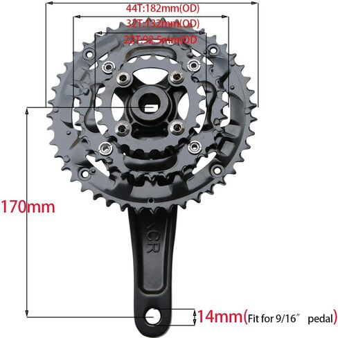 GANOPPER 9S 9speed 22 32 44T 170 مللي متر طول الساعد الدراجة الجبلية MTB سلسلة 104BCD 64BCD سهلة تعديل مجموعة كرنك واحدة in Kuwait
