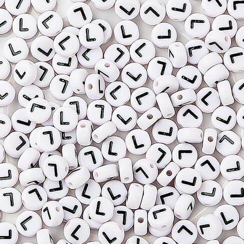 CYEENUT 200pcs Round Letter Beads Small Letter Beads White Black Acrylic Letter Alphabet for Jewelry Making Alphabet Beads (X) in Saudi Arabia