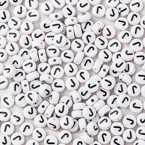 CYEENUT 200pcs Round Letter Beads Small Letter Beads White Black Acrylic Letter Alphabet for Jewelry Making Alphabet Beads (X) in Saudi Arabia