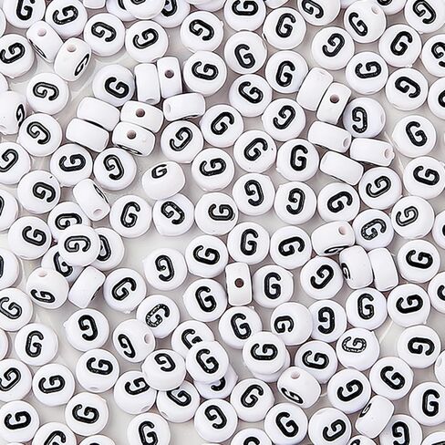 CYEENUT 200pcs Round Letter Beads Small Letter Beads White Black Acrylic Letter Alphabet for Jewelry Making Alphabet Beads (X) in Saudi Arabia
