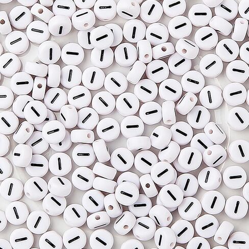 CYEENUT 200pcs Round Letter Beads Small Letter Beads White Black Acrylic Letter Alphabet for Jewelry Making Alphabet Beads (X) in Saudi Arabia