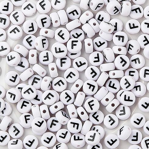 CYEENUT 200pcs Round Letter Beads Small Letter Beads White Black Acrylic Letter Alphabet for Jewelry Making Alphabet Beads (X) in Kuwait