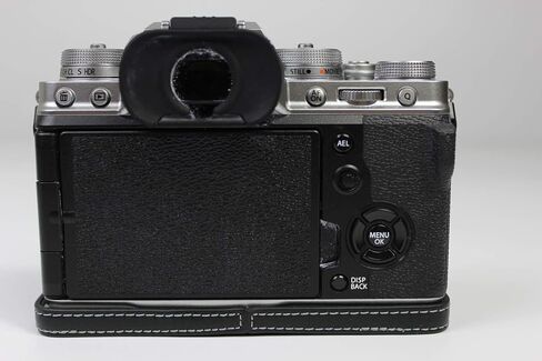 Real Leather Case for FUJIFILM Fuji XT4 X-T4 Bottom Opening Version Protective Half Camera Case Bag with Tripod Design with Hand Strap Black in Saudi Arabia