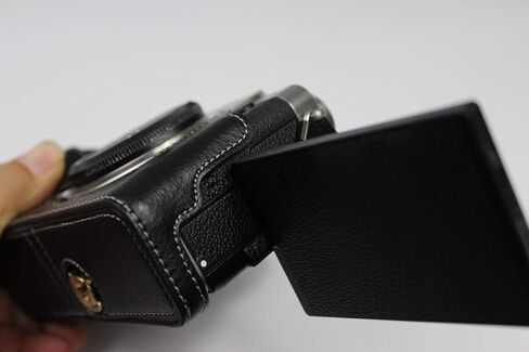 Real Leather Case for FUJIFILM Fuji XT4 X-T4 Bottom Opening Version Protective Half Camera Case Bag with Tripod Design with Hand Strap Black in Saudi Arabia