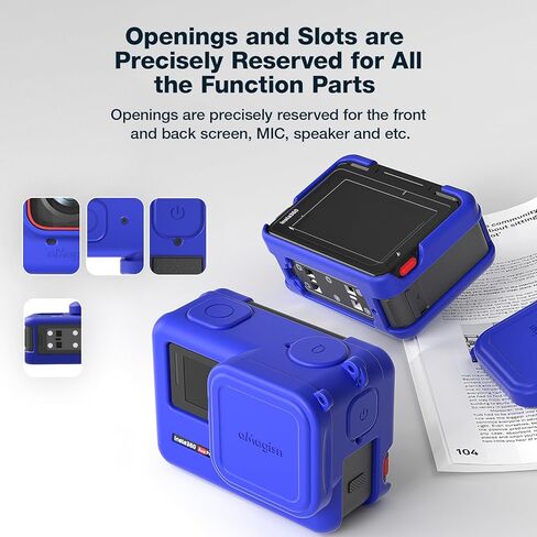 حقيبة حافظة من السيليكون مع واقي شاشة بغطاء عدسة لجهاز Insta360 ACE PRO، غطاء حماية من المطاط الناعم لحماية شاشة LCD الزجاجية (أزرق) in Kuwait