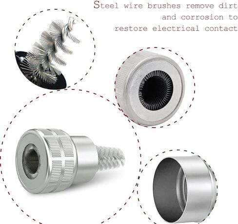 2 PCS Battery Terminal Cleaning Brush, 10 pcs Battery Terminal Anti-Corrosion Fiber Washers, Metal Battery Terminal Cleaning Brush for Car Boat in Saudi Arabia