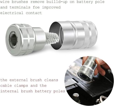 2 PCS Battery Terminal Cleaning Brush, 10 pcs Battery Terminal Anti-Corrosion Fiber Washers, Metal Battery Terminal Cleaning Brush for Car Boat in Saudi Arabia