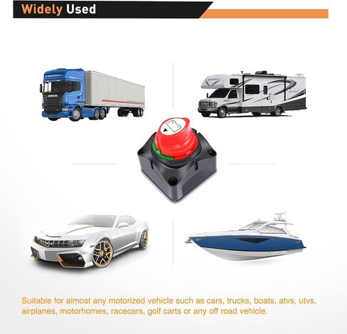 GOOACC Battery Switch On Off 12V 48V Waterproof Heavy Duty Battery Power Cut Off Master Kill Switch Ignition Protected Battery Disconnect Isolator for Car Vehicle RV and Marine Boat, 2 Years Warranty in Saudi Arabia