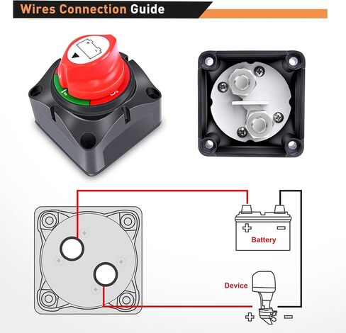 GOOACC Battery Switch On Off 12V 48V Waterproof Heavy Duty Battery Power Cut Off Master Kill Switch Ignition Protected Battery Disconnect Isolator for Car Vehicle RV and Marine Boat, 2 Years Warranty in Saudi Arabia