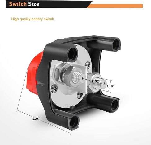 GOOACC Battery Switch On Off 12V 48V Waterproof Heavy Duty Battery Power Cut Off Master Kill Switch Ignition Protected Battery Disconnect Isolator for Car Vehicle RV and Marine Boat, 2 Years Warranty in Saudi Arabia